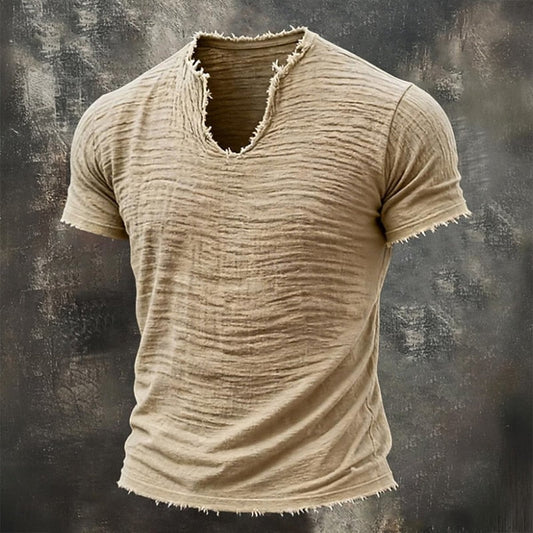 Camiseta vintage con cuello en V