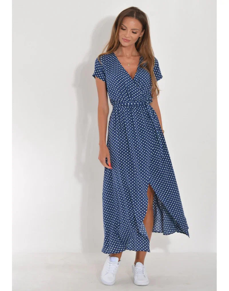 EVA | Vestido Elegante con Escote en V y Cubrimiento de Abdomen